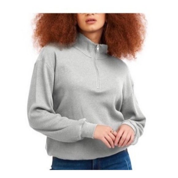 Black Tape Thermal Half-Zip Textured Top Heat Size XL - Picture 2 of 3